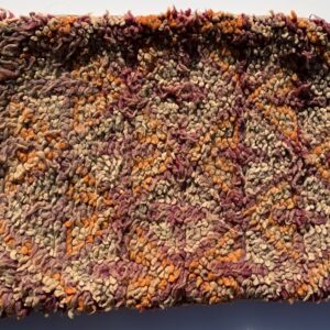 One of a kind. Moroccan pillow made from antique hand woven rugs, 2 sided pillow - thick plush wool on one side and flat wool on the opposite. 20”x14.5” SKU 143-02. $115. Insert $50